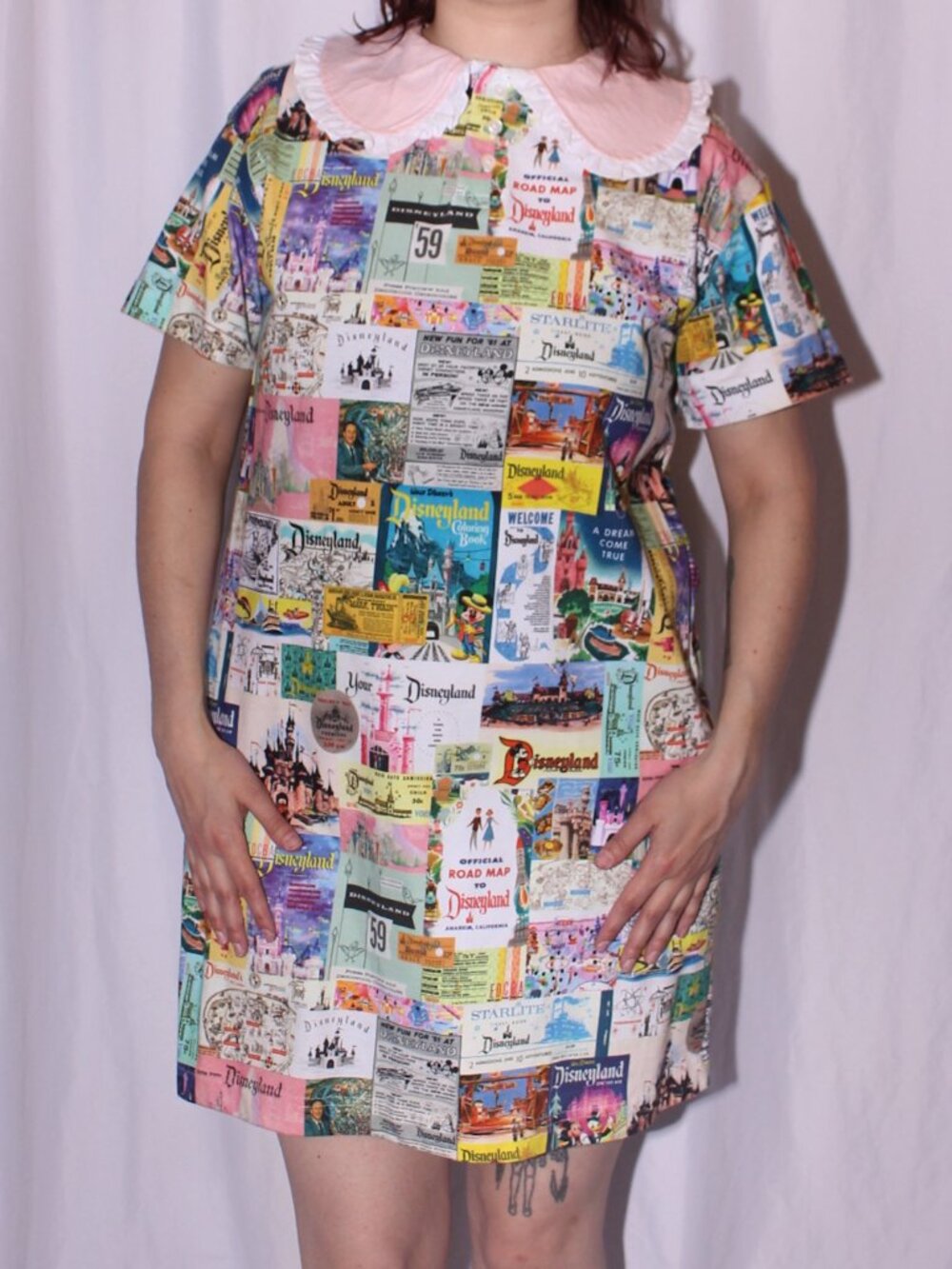 Disney 100 pink collar dress